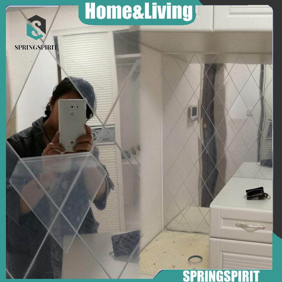 【0515】3D Mirror Removable Waterproof Self-adhesive Mirror Stickers Home Bathroom