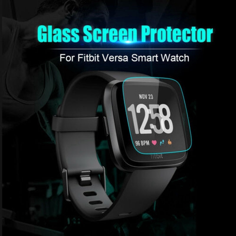 3-Pack(3Pcs) For Fitbit Versa Tempered Glass Screen Protector Saver Shield Cover