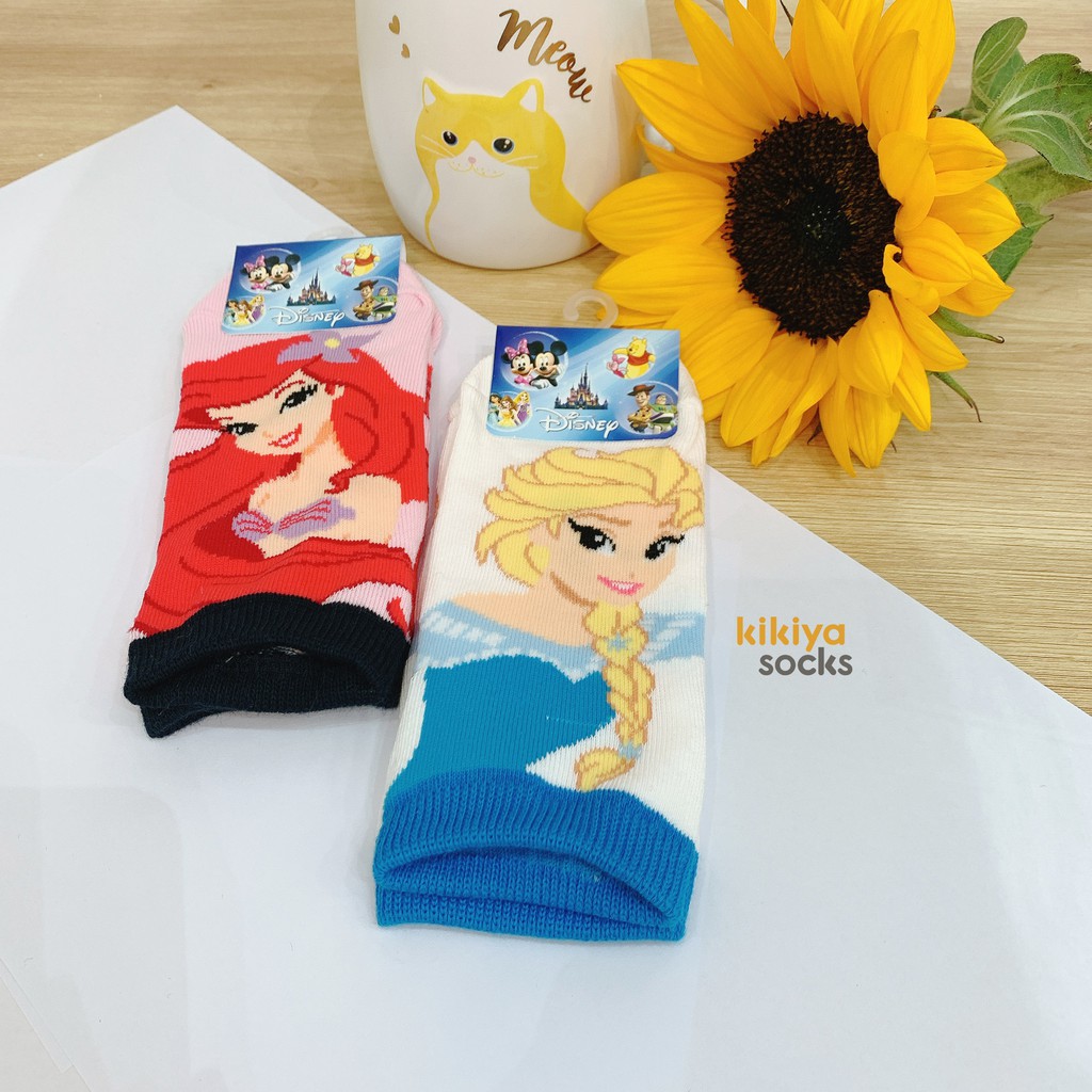 Tất vớ cho bé công chúa Disney chất liệu cotton Kikiya cao cấp Hàn Quốc LK-KSA-004 (Chính Hãng)