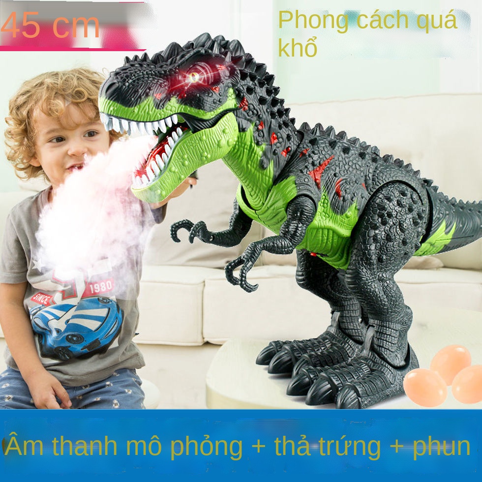▨☢✈Đồ chơi khủng long lớn mô hình robot mô phỏng động vật điều khiển từ xa đẻ trứng Tyrannosaurus rex được gọi là cậu bé