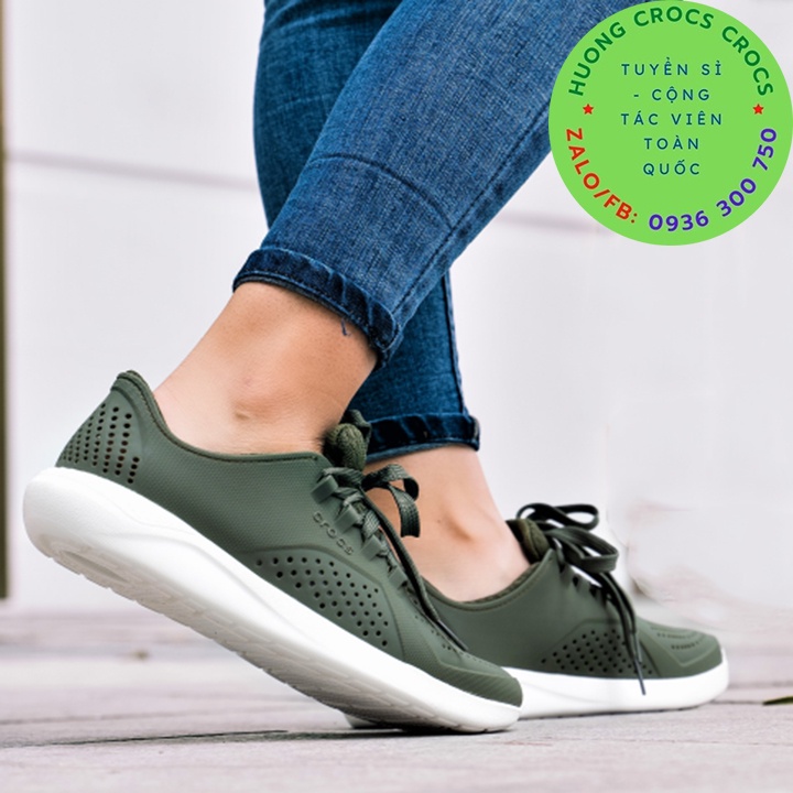 GIÀY NHỰA CROCS LITERIDE PACER CHO NAM MÀU XANH RÊU FULL BOX