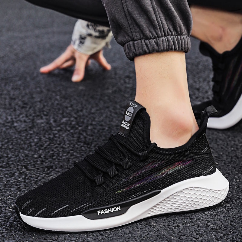 Giày Sneaker Chạy Bộ Vải Dệt Mỏng Thoáng Khí Cho Nam