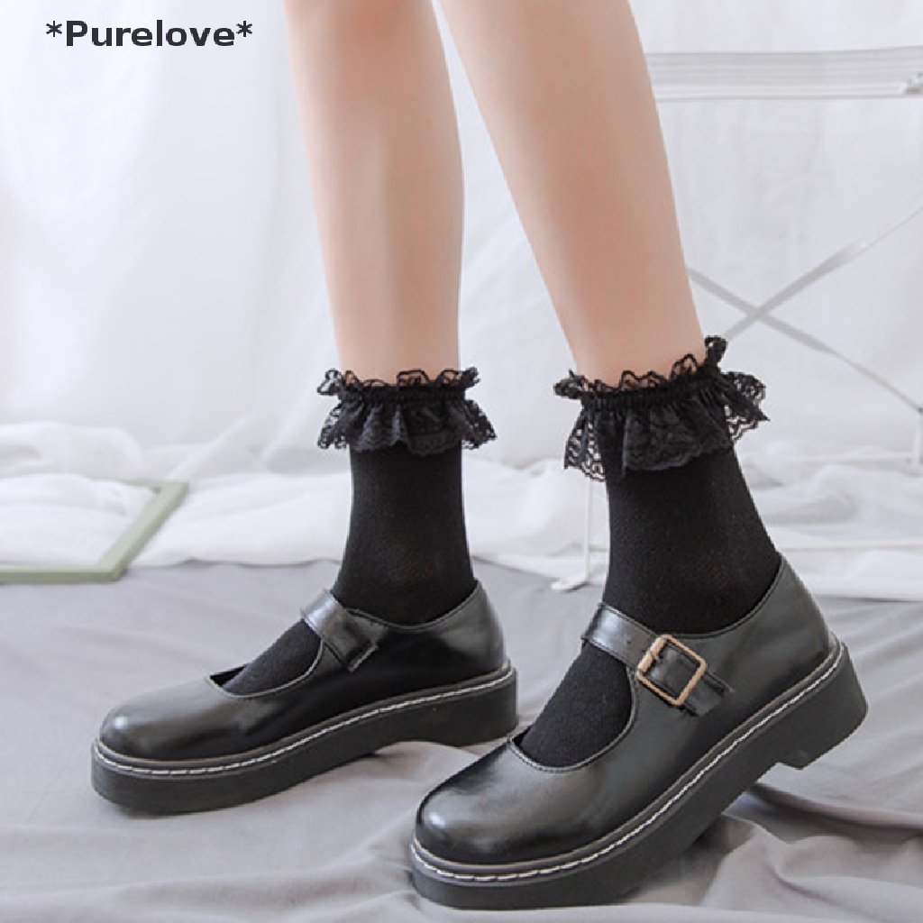 Vớ Công Chúa Phối Ren Bèo Nhún Phong Cách Lolita Nhật Bản Thời Trang Cho Nữ