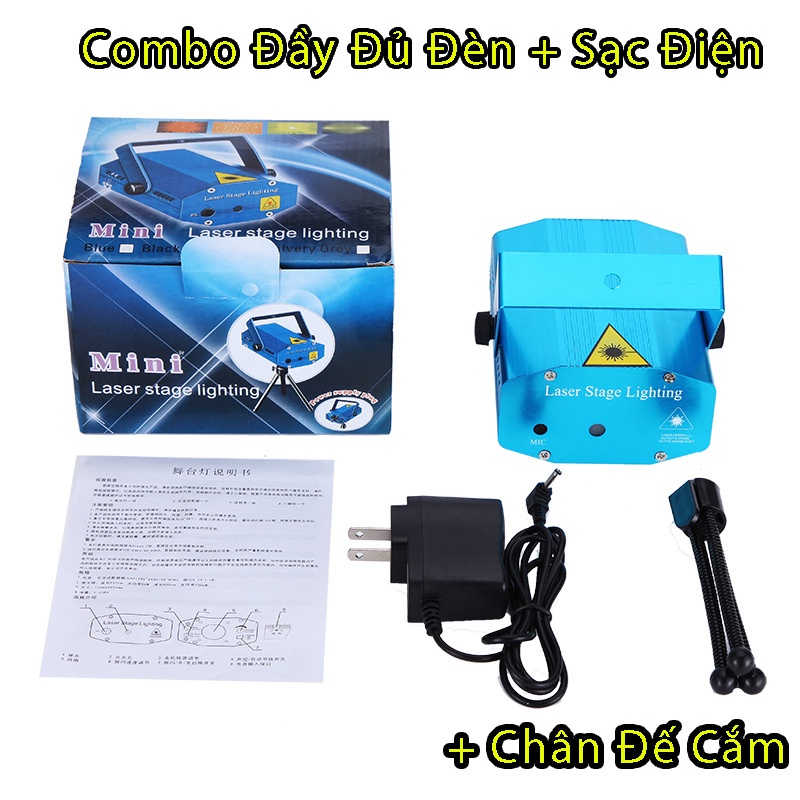 Đèn Laser mini bay phòng 4 chế độ 64 hiệu ứng cảm biến âm thanh cực nhạy  - Đèn laser cảm biến nhạc trang trí phòng bay