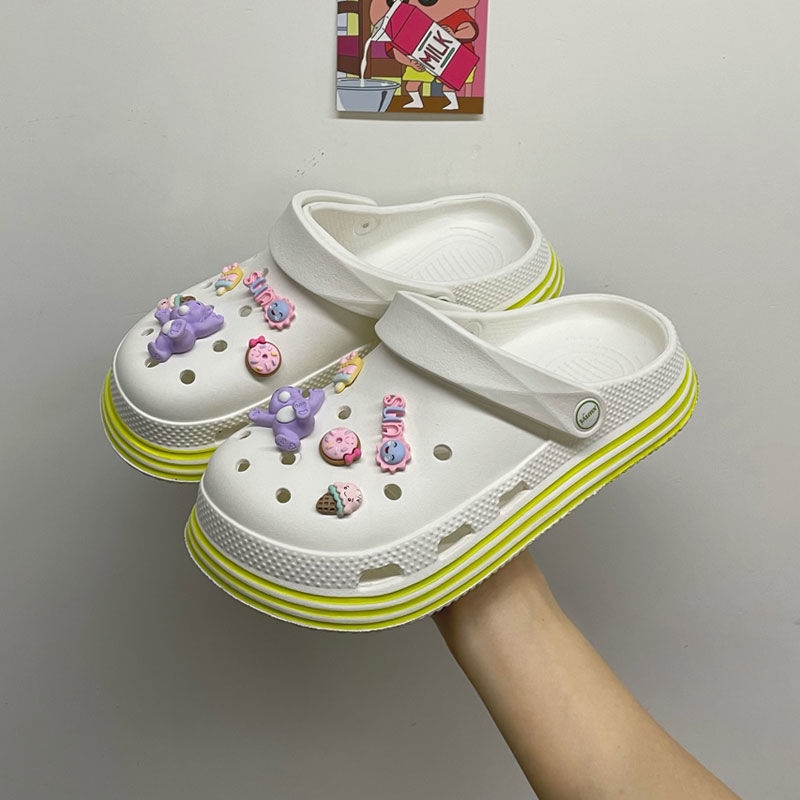 Lingmeisnow Giày Sandal Đi Biển Đế Dày Hai Cách Mang Chống Trượt Thoáng Khí Phong Cách Hàn Quốc Cho Nữ Sinh