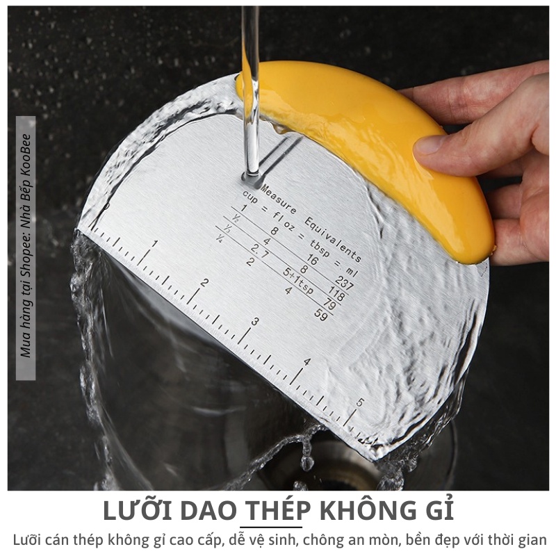 Dao cắt bột làm bánh có vạch chia KOOBEE  bằng Inox 403 không gỉ chống ăn mòn cao cấp - Dụng cụ làm bánh