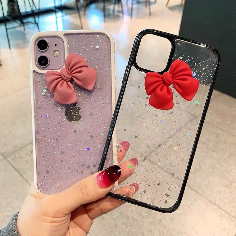 Ốp Lưng Tpu Họa Tiết Hình Nơ Thời Trang Cho Iphone 6 6s 7 7plus 8 8 Plus Xr X / Xs Xs Max 11 11 Pro 11 Promax 12 12 Mini 12 Pro 12pro Max