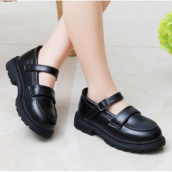 Giày Búp Bê Bé Gái Chất Liệu Da PU Cao Cấp Thiết Kế Đầu Nhọn Mang Phong Cách Anh Quốc