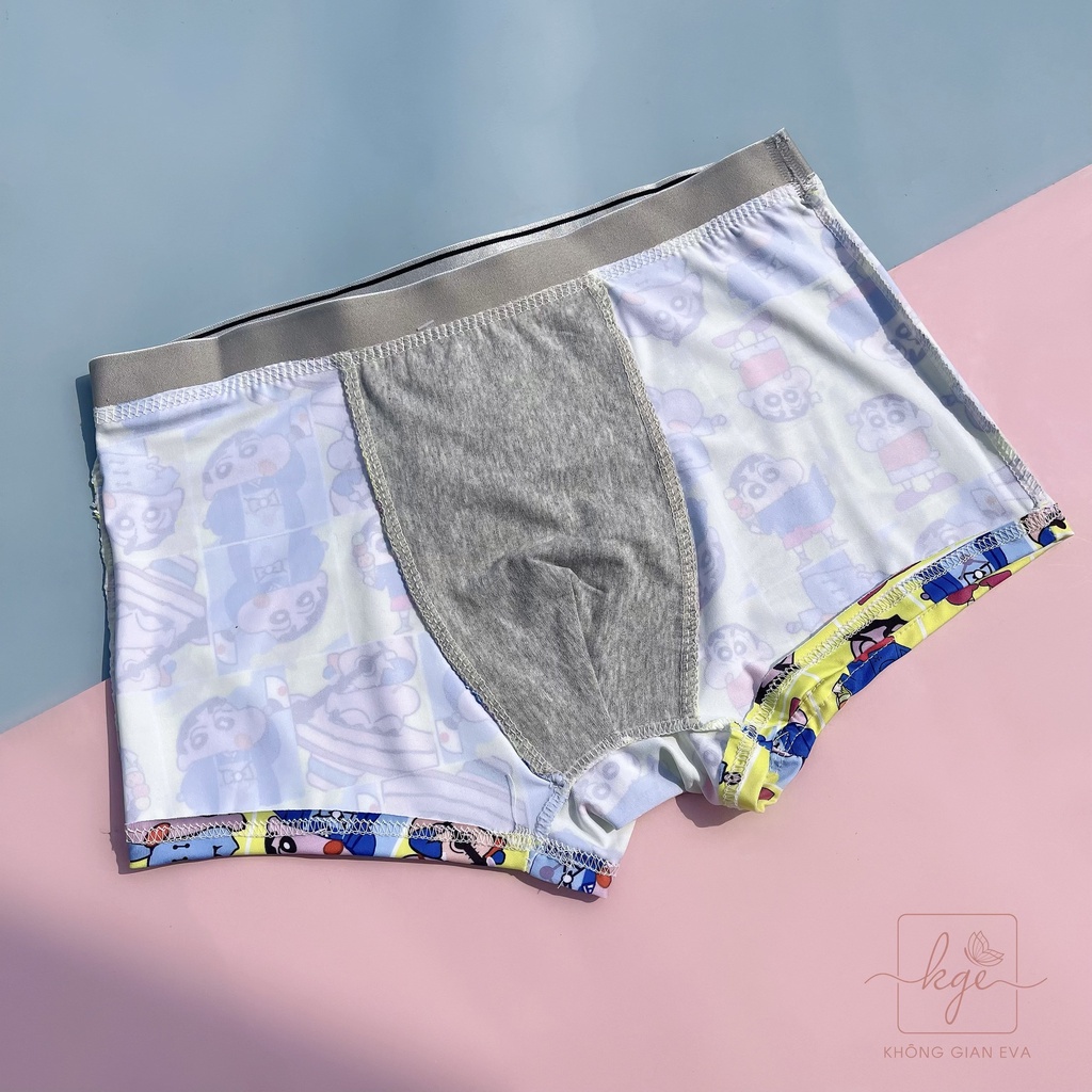 Set 5 quần sịp hoạt hình chất thun mát lạnh , combo 5 quần boxer hoạ tiết thời trang size 50 - 75 kg