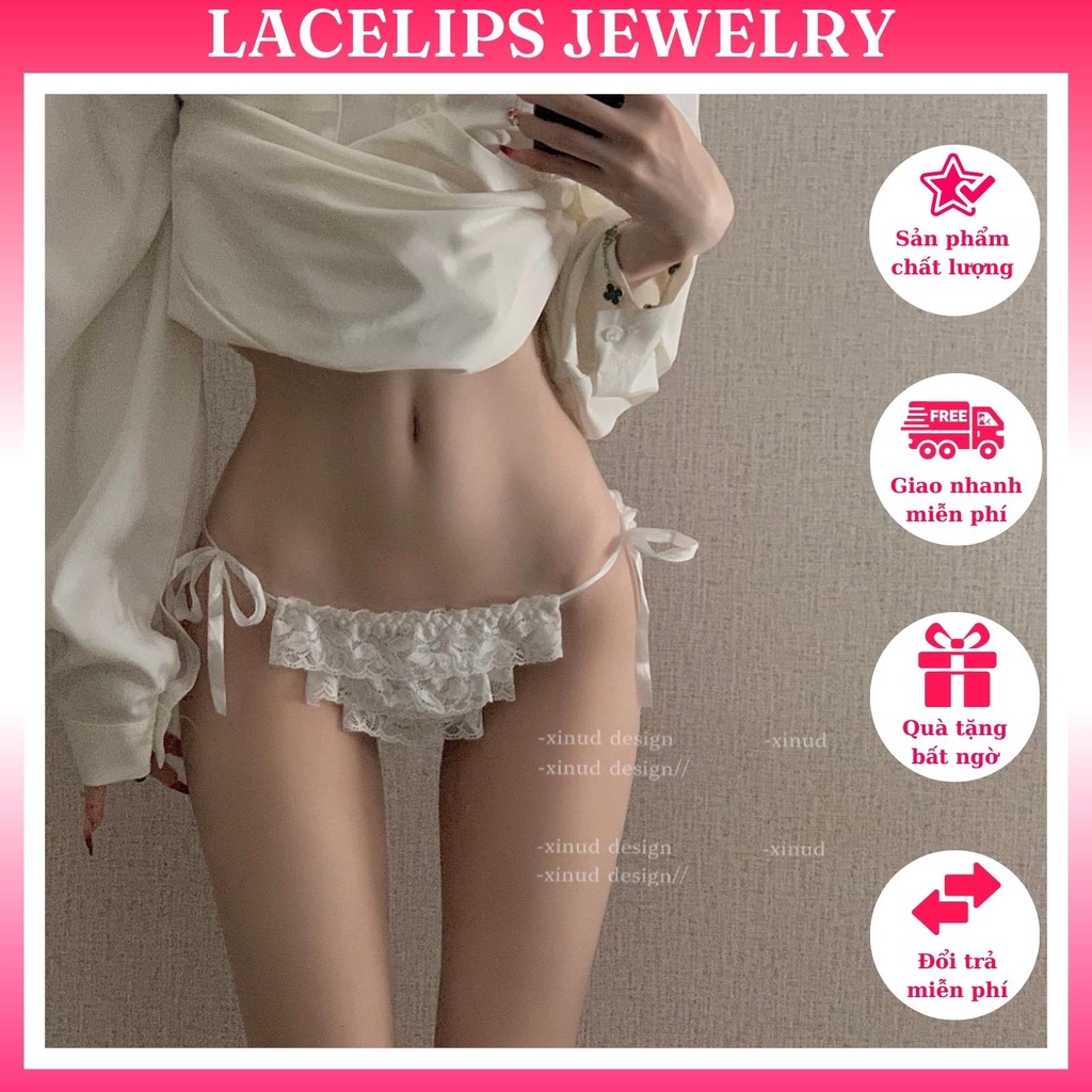 Quần lót gợi cảm nữ ren - quần chip nữ cạp dây buộc xếp ly tầng ren quyến rũ, sexy siêu hot