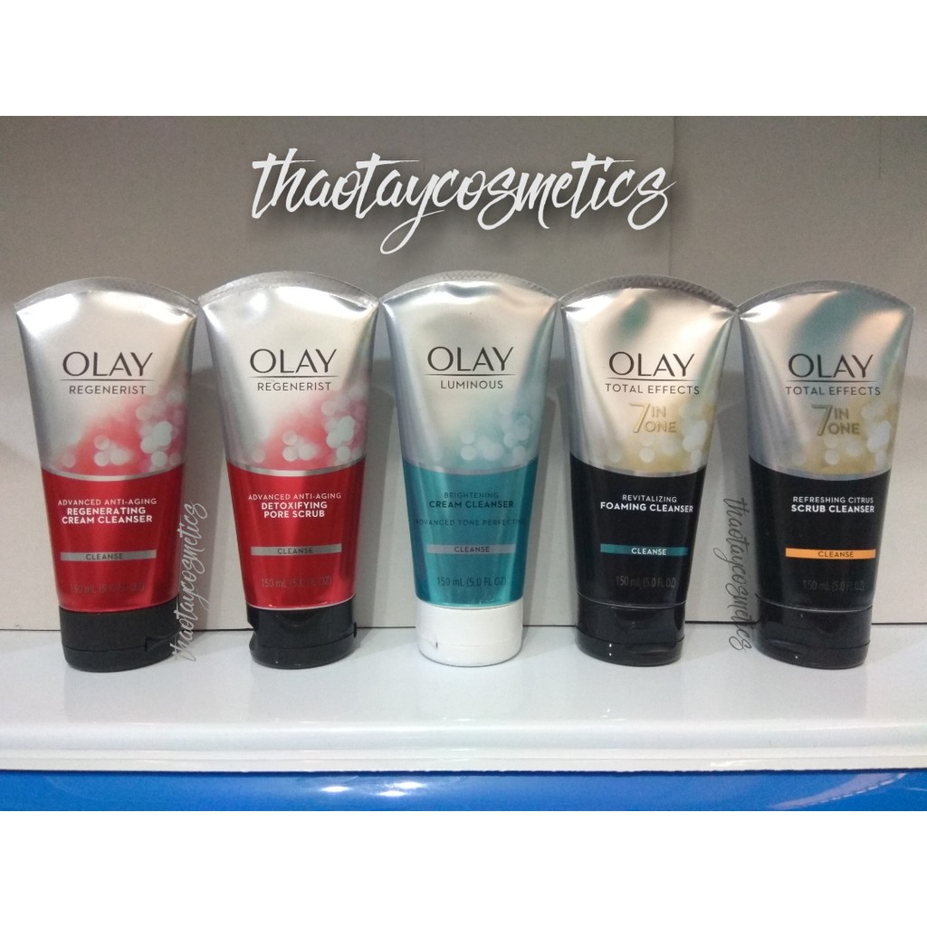 Sữa rửa mặt Olay Regenerist / Luminous / Total Effects Face Cleanser dạng tuýp