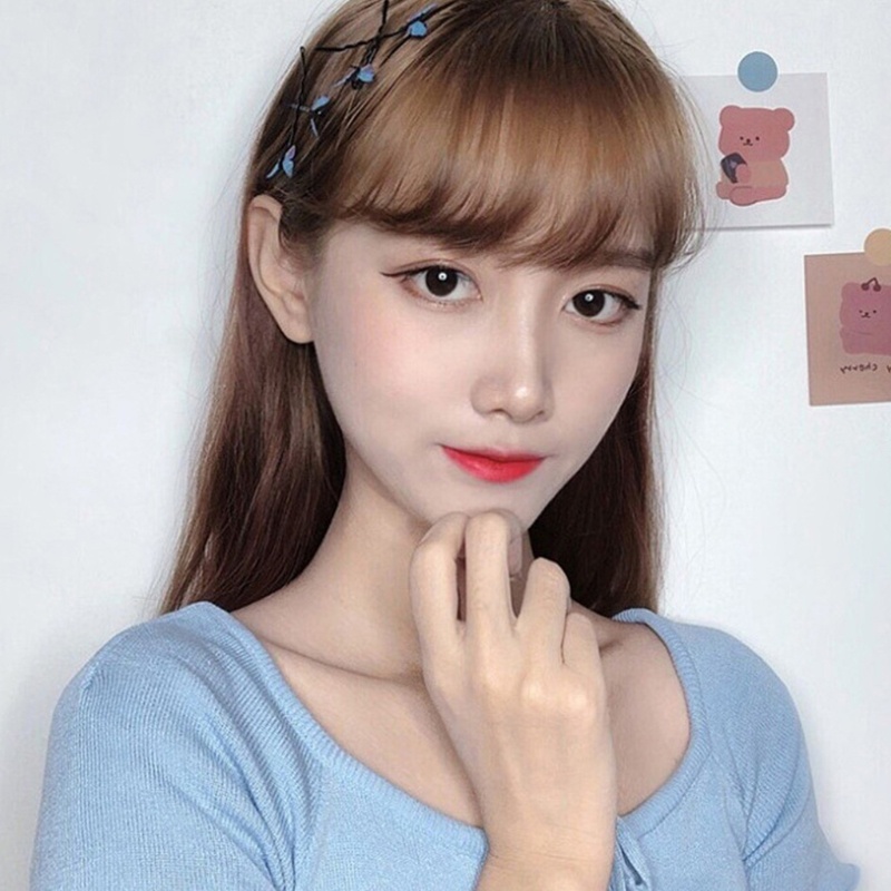 Set 4 Kẹp Tóc Hình Bướm Bằng Kim Loại Màu Xanh Dương Phong Cách Hàn Quốc Lãng Mạn Cho Nữ