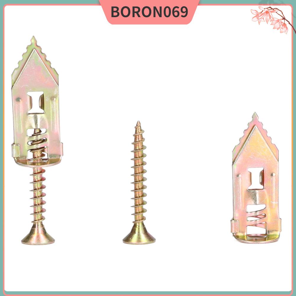 Boron069 40Pack Tự khoan Neo Vít Đặt Vách thạch cao Kim loại Loại Knock cho Khung ảnh Trang trí Nhà cửa