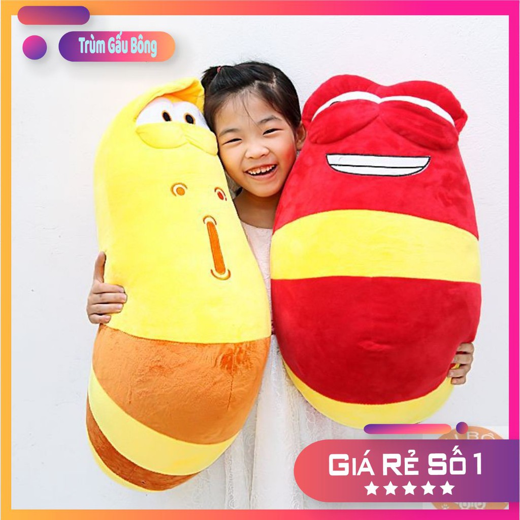 Gối ôm gấu Bông Sâu Larva cao cấp - [ ấu trùng ] 75cm màu vàng - Riostore