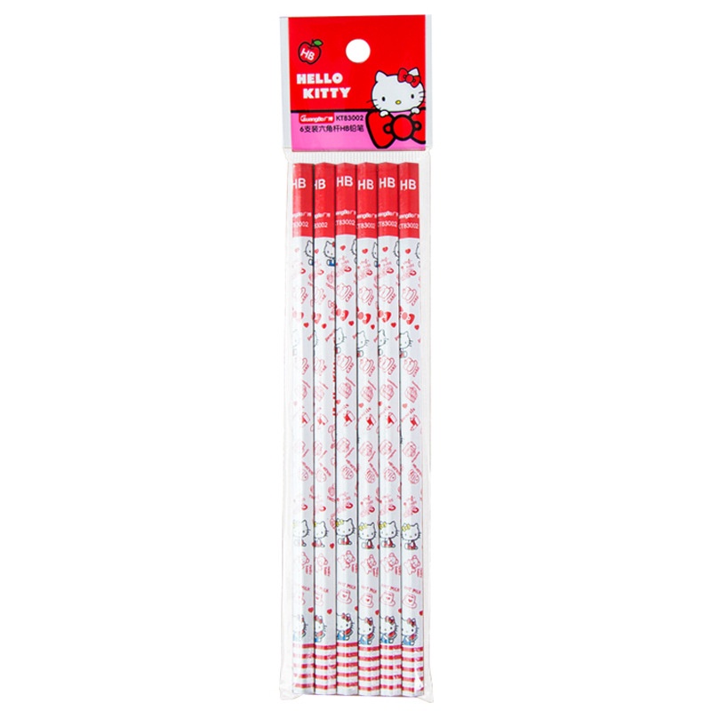 Bộ 6 Bút Chì Gỗ Hình Hello Kitty Xinh Xắn