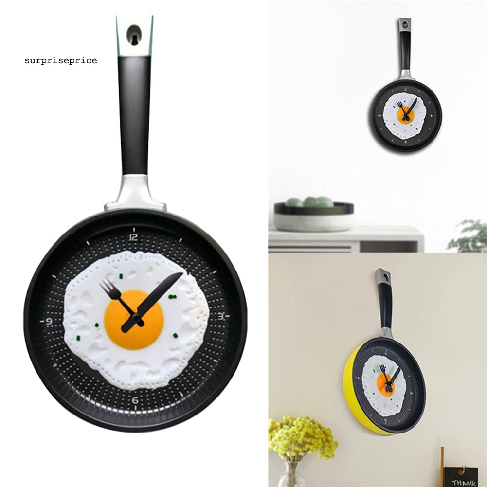 Đồng hồ treo tường kiểu dáng chảo rán trứng sáng tạo trang trí nội thất bắt mắt
