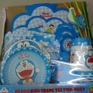 Set mega giấy trang trí sinh nhật chủ đề ĐOREMON
