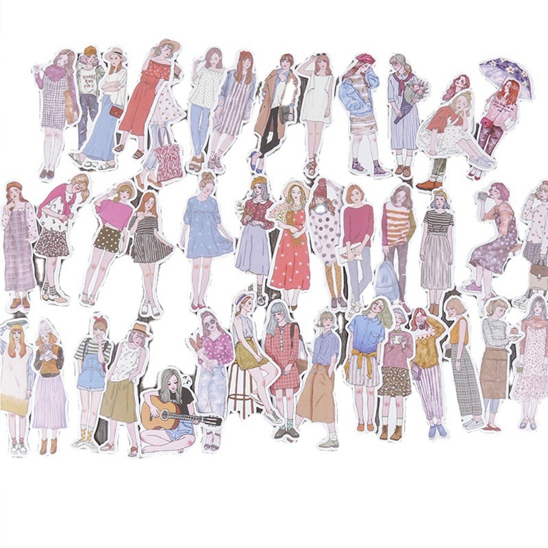 Set 100 Miếng Dán Hoạt Hình Phong Cách Vintage Dùng Trang Trí Sổ Tay DIY