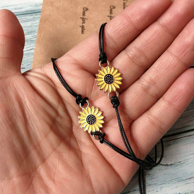 Set 2 Vòng Tay Hoa Hướng Dương Thời Trang Cho Cặp Đôi