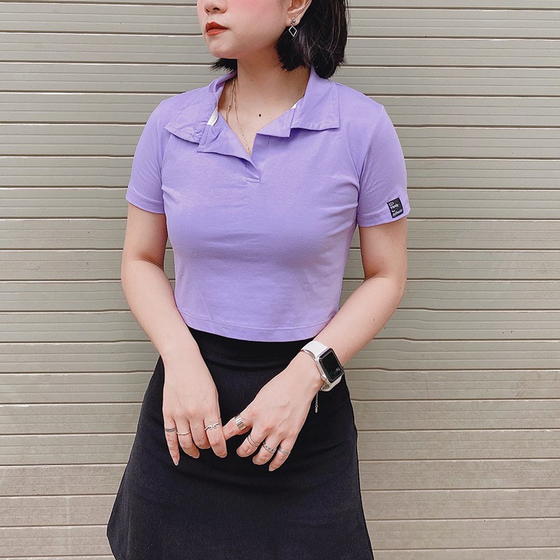 Áo Croptop Nữ MOLENTO Áo Polo Nữ Crt Thun Sơ Mi Ulzzang Crop Top Phông Cổ Bẻ Kiểu Ôm Body Có Cổ Tay Ngắn Đẹp - M16 | BigBuy360 - bigbuy360.vn