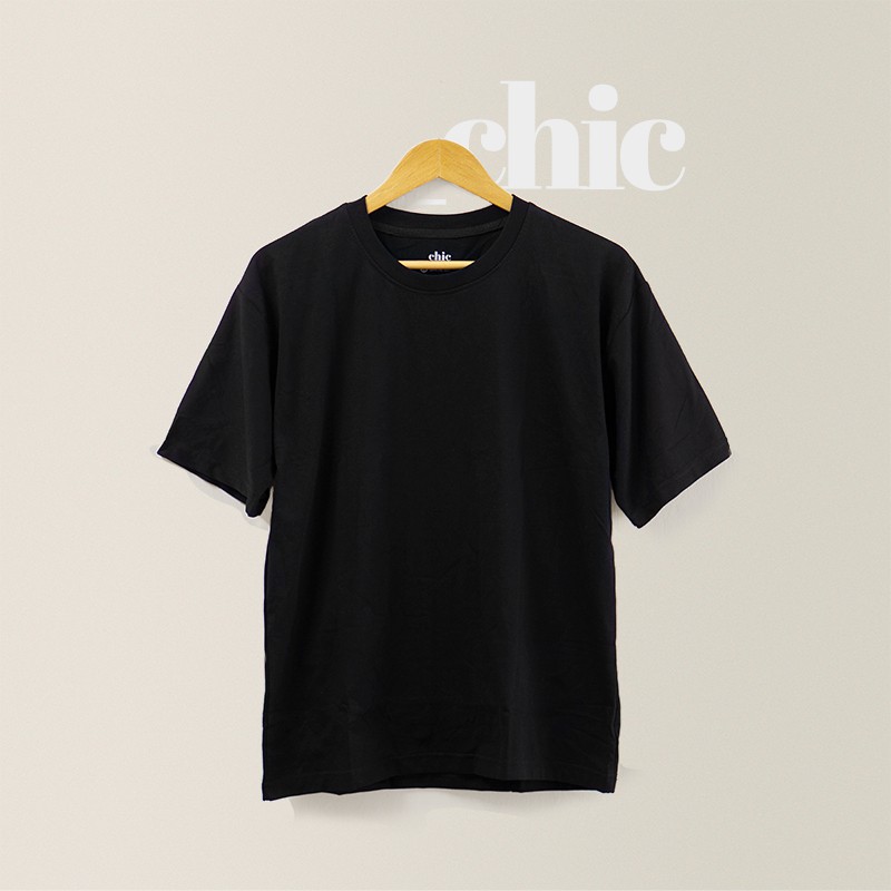 Áo thun trơn BlankChic Basic Tee UNISEX Cotton Cổ Tròn Tay Lỡ nam nữ 2 màu trắng đen | BigBuy360 - bigbuy360.vn
