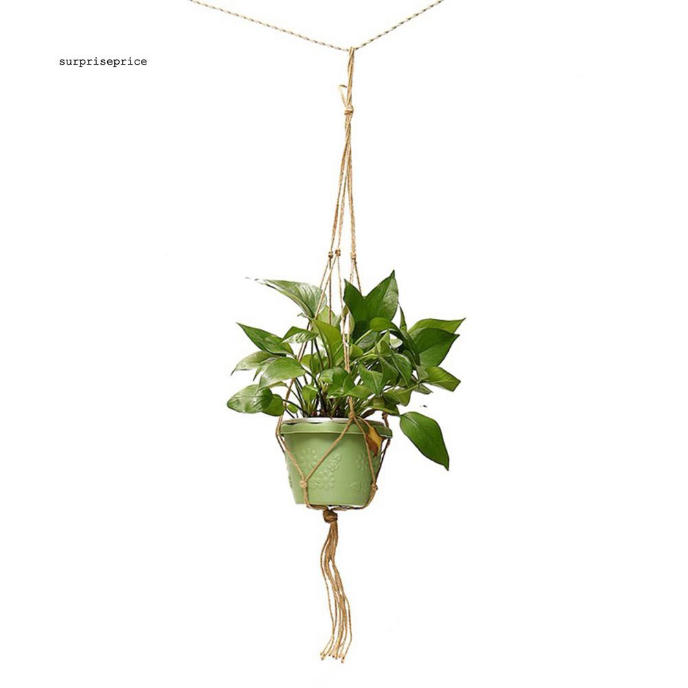 Dây gai dàu phối hạt treo chậu hoa trang trí nhà dễ thương