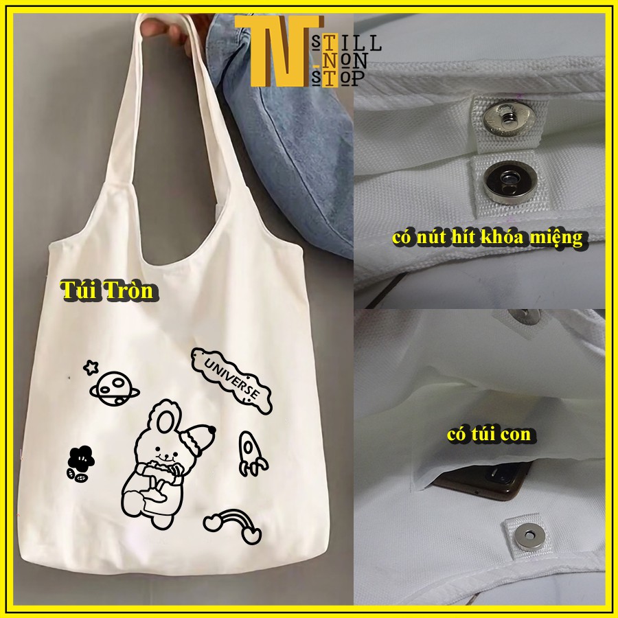 Túi tote đeo vai đeo chéo túi vải canvas giá rẻ đẹp đi học ULZZANG XUONGMAITNT N4