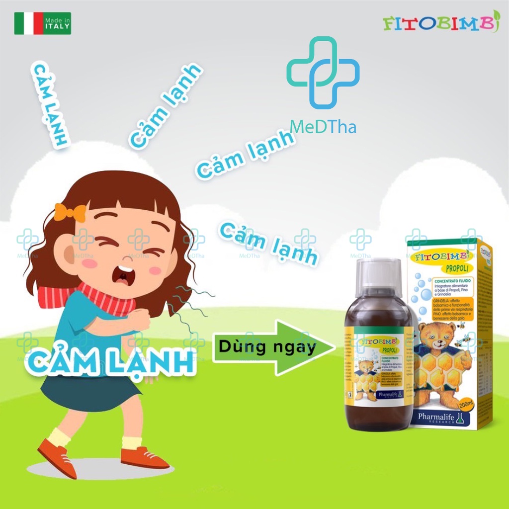 Fitobimbi Propoli - Hỗ Trợ Giảm Đau Rát Họng, Giảm Ho, Cảm Lạnh, Tăng Sức Đề Kháng, Miễn Dịch (Lọ 200ml) [Chính Hãng]