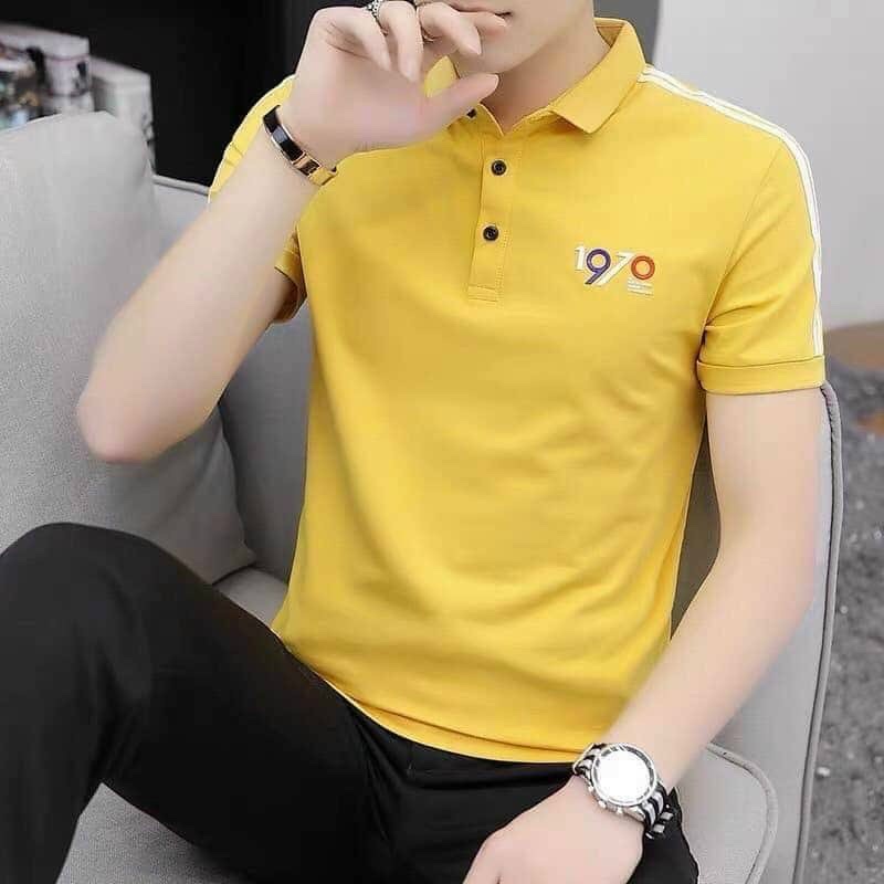 Áo Polo Nam 1970 Tay Ngắn Cổ Trụ Phối Nút Giữa Thanh Lịch NN-0038-tuideocheonam.com