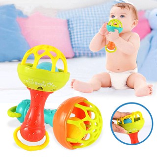1 pcs Fun games baby soft rubber teether rattle rod multi-functional baby rattle stick with teether baby hand holding toy