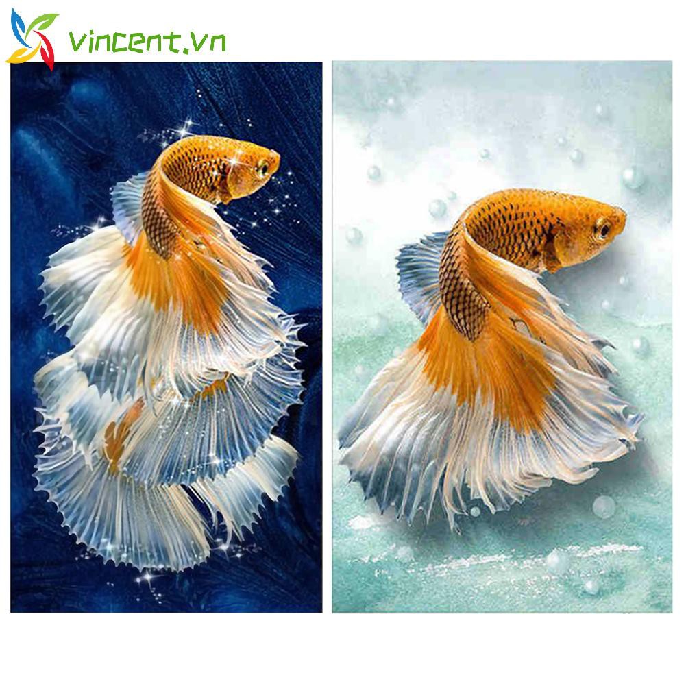 Tranh Thêu Chữ Thập Hình Cá Vàng 11ct