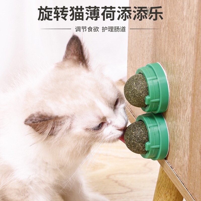 Cỏ mèo Catnip dạng nút có thể gắn tường hoặc gắn trong nhà, cỏ bạc hà đồ chơi mèo cực thích Donald Pet Shop