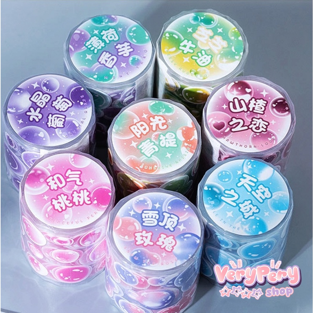 Cuộn Sticker Bong Bóng Chấm Tròn Nhiều Màu Sắc Decor Toploader, Sổ Tay