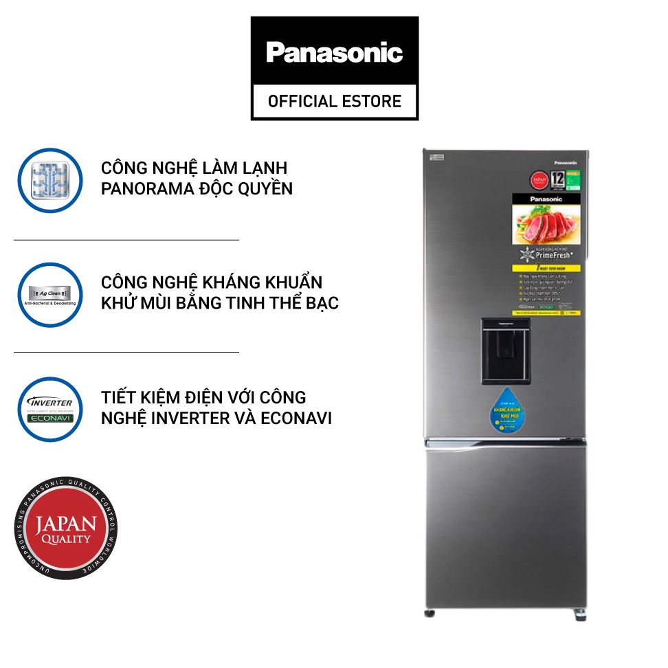 [Chỉ Giao Tại HCM] - Tủ Lạnh 2 Cánh Panasonic 290 Lít NR-BV320WSVN - Hàng Chính Hãng