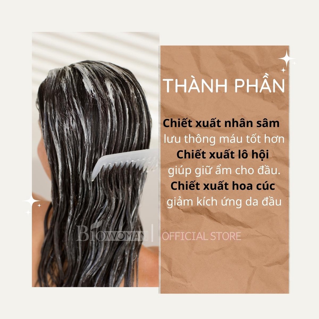 Dầu gội đầu thảo dược Biowoman Shampoo Extra kích thích mọc tóc ngăn ngừa rụng tóc 300ml chính hãng thái lan