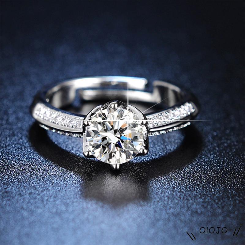 Nhẫn Mạ Bạc 925 Đính Đá Zircon Có Thể Điều Chỉnh Thời Trang Cho Nữ