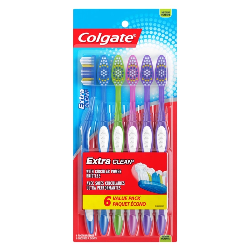 [BILL MỸ] SET 6 BÀN CHẢI COLGATE EXTRA CLEAN