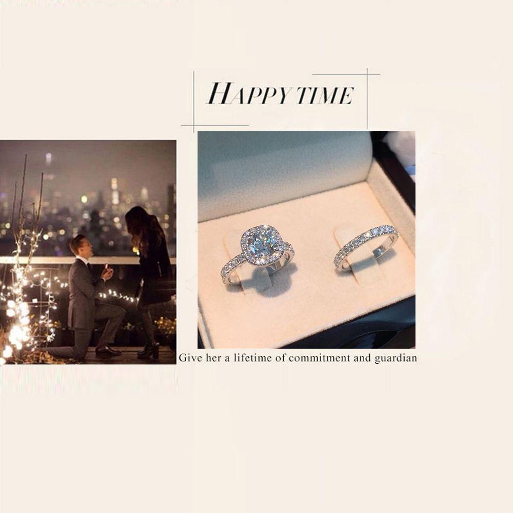 Bộ Nhẫn BORAG Trắng Sapphire Mới|Trang Sức Dự Tiệc Lấp Lánh