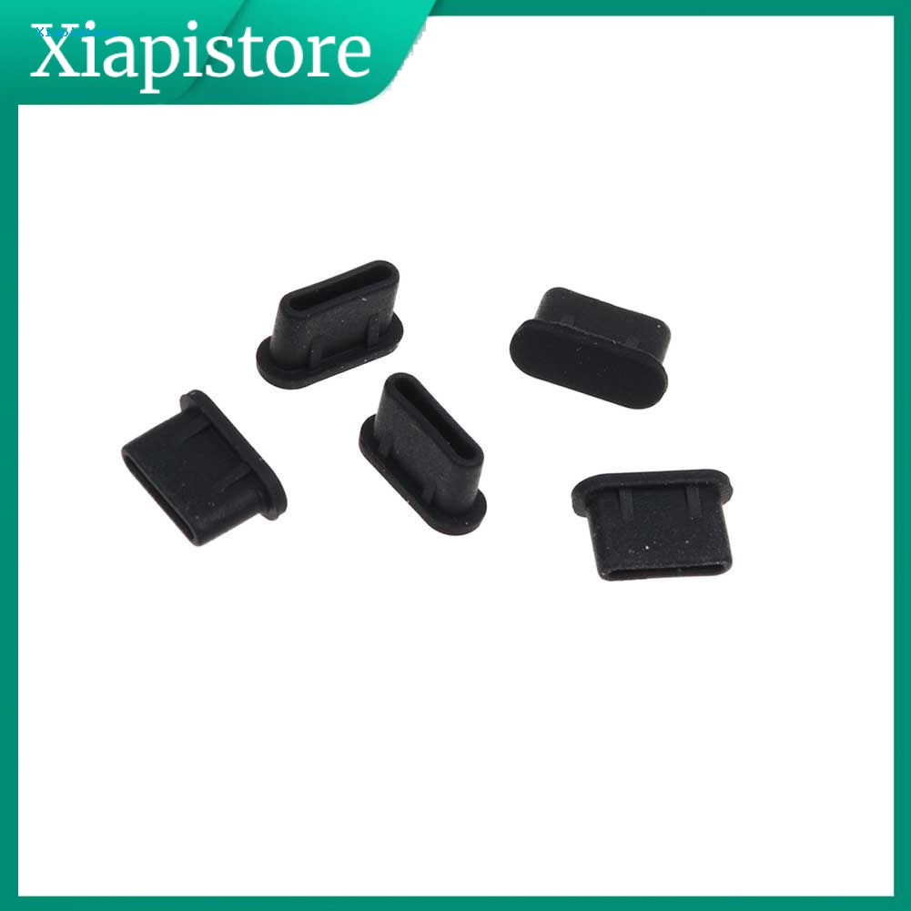 Set 5 Vỏ Bọc Đầu Sạc Type C Chống Bụi Bằng Silicon Mềm Cho Máy Tính Bảng