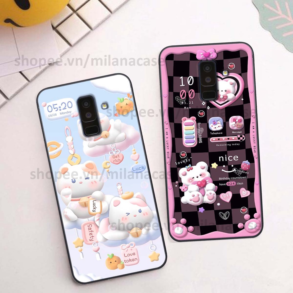 Ốp Samsung J8 hình đồng hồ icon gấu mèo cute cực dễ thương ngộ nghĩnh