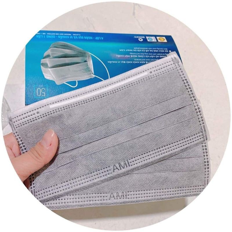 1 hộp khẩu trang y tế AMI xám 4lớp (50 chiếc 1 hộp) | WebRaoVat - webraovat.net.vn