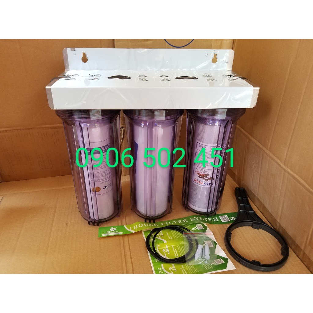 ( ảnh thật) Bộ lọc nước sinh hoạt gia đình 3 cấp 10 inch