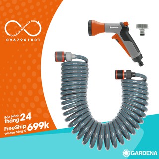 [Hàng Đức] Bộ tưới ống xoắn lò xo co giãn 10m (Gardena 4647)