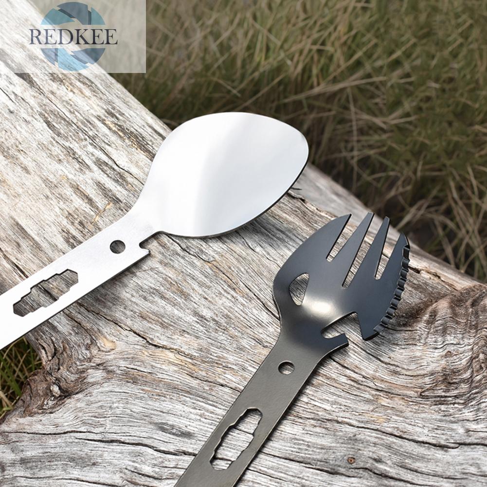 Muỗng Nĩa Kiêm Nĩa Bằng Thép Không Gỉ EDC Đa Chức Năng