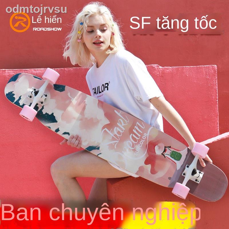 Lexiu Longboard Skateboard Cô gái mới bắt đầu học nhảy Bàn chải đường phố Chàng trai Hàn Quốc Chuyên nghiệp