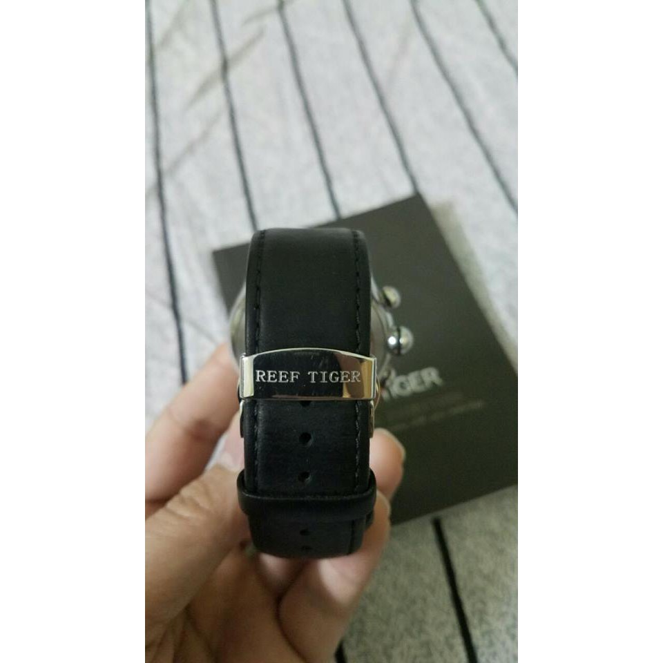Đồng Hồ Cơ Reef Tiger RGA703 Aurora Air Bubble dây da nam