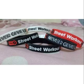 Vòng tay street workout never give up - no pain no gain, vòng gg shock