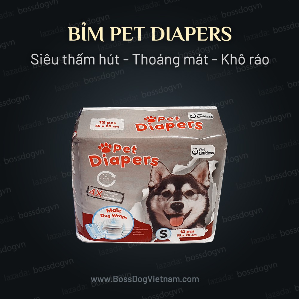 Bỉm Pet Diapers dành cho cún - Dành cho mọi dòng cún Pom, Poodle, Border Collie, Husky, Bull,... | BossDog