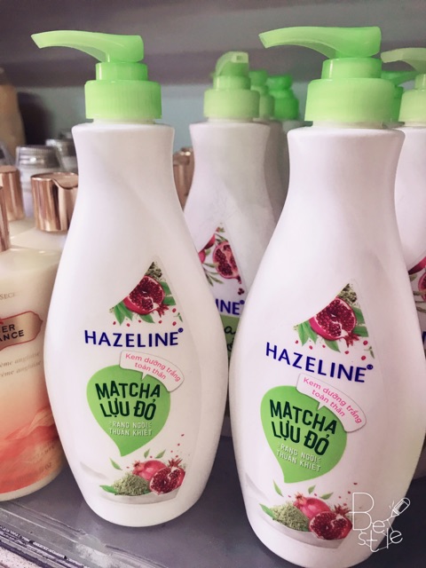 Sữa dưỡng thể trắng da Hazeline Matcha Lựu đỏ 370ml