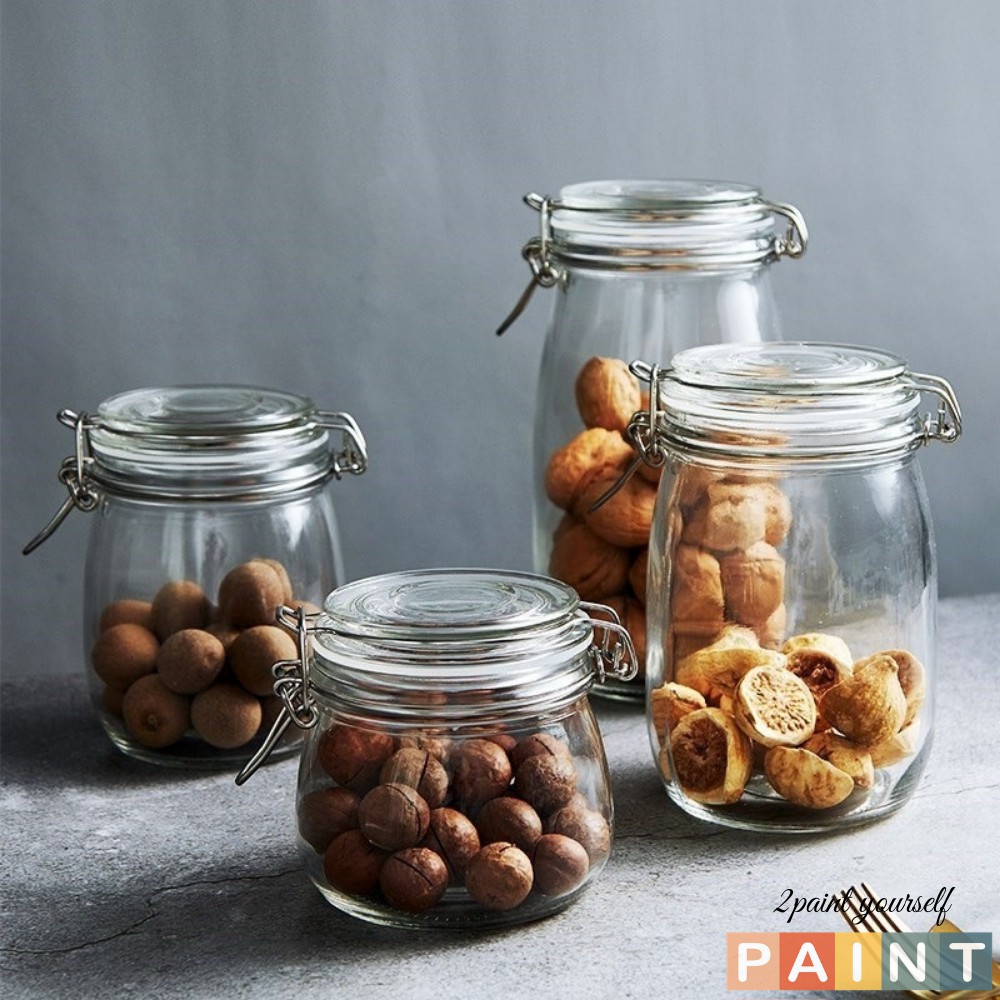 Bình thủy tinh nắp cài chắc chắn đựng đồ decor, trang trí nhà cửa